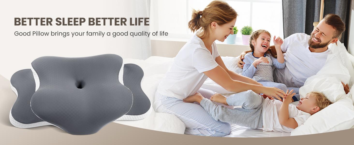 Benazcap Ergonomic Memory Foam Pillow – Orthopedic Neck Support & Cooling, Removable & Washable Cover, for All Sleeping Positions