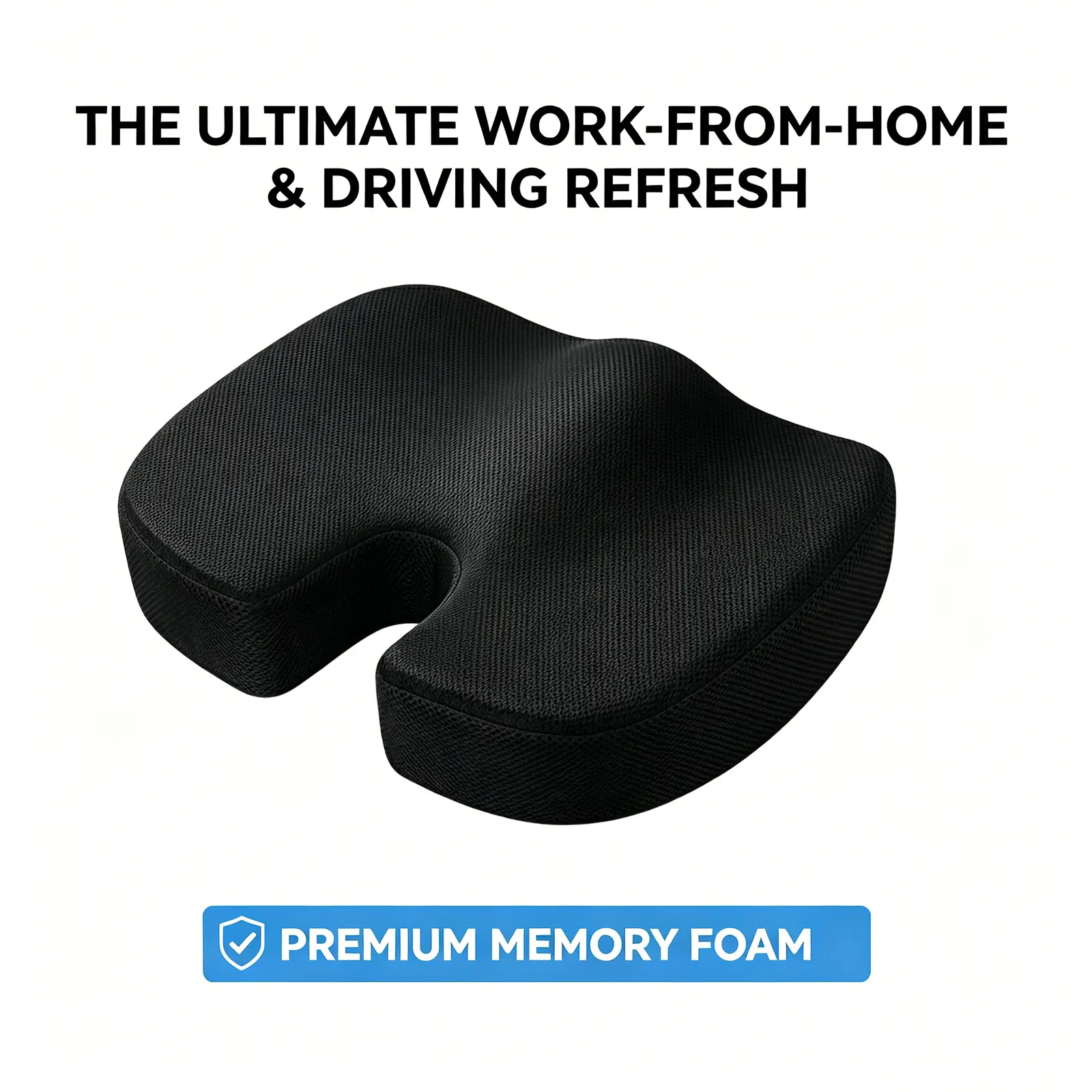 [Choose Style: Gel or Memory Foam] Coccyx Seat Cushion for Office Chair, Orthopedic Pillow for Sciatica & Tailbone Pain Relief, U-Shaped Ergonomic Design, Non-Slip, Machine Washable Cover
