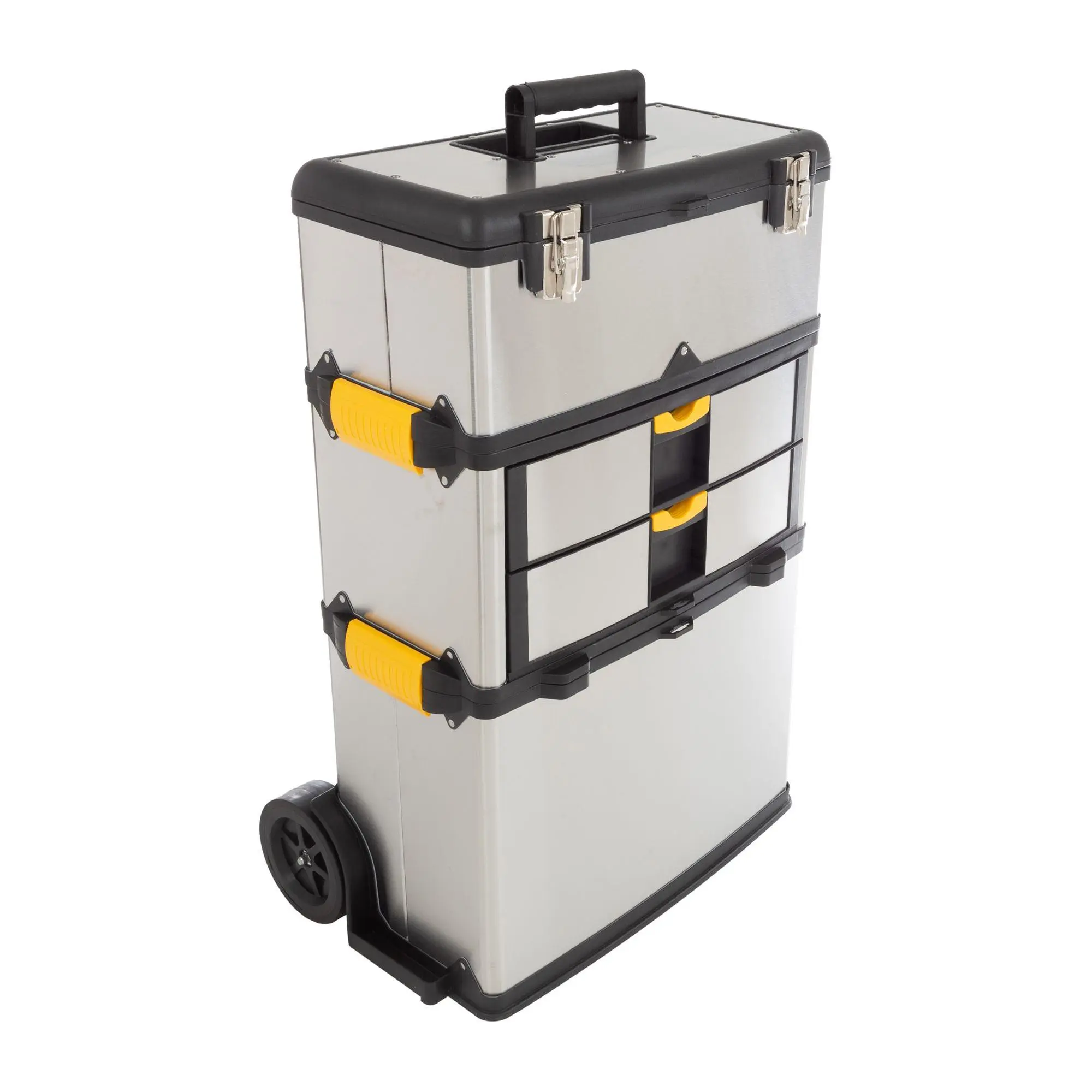 Stalwart 3-Part Tool Box Stainless-Steel Organizer w/Wheels
