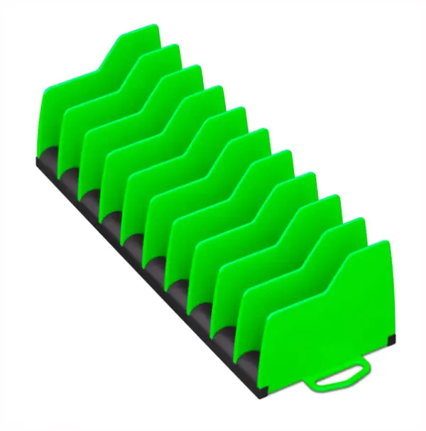 Earnst Plier Pro Rubber Pliers Rack (Model 5501, Bright Green) - Premium Rubber Base No-Slip Plier Storage, Toolbox Drawer Storage Organizer, Soft, Upright Fit, Holds Up to 10 Tools, Accommodates Wide Tool Variety