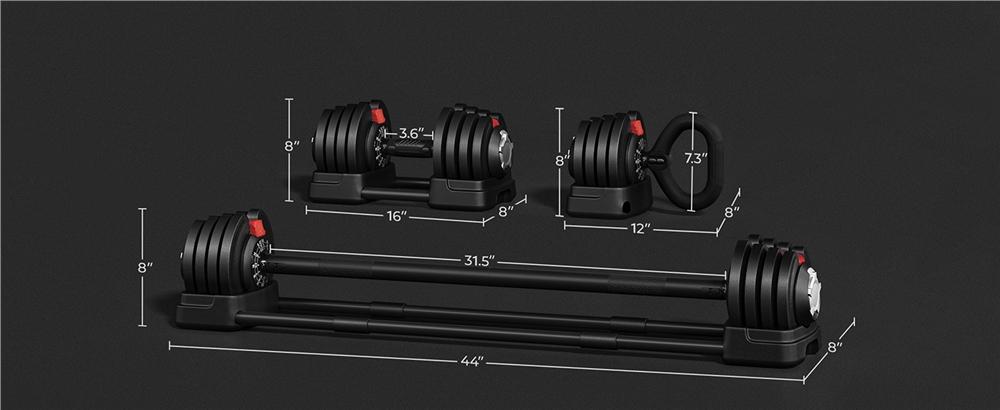 Yaheetech Quick-Adjust Dumbbell Weight Set 40LB/52.5LB/90LB, Weightlifting Set With Anti-Slip Handle For Home Gym Full Body Strength Training