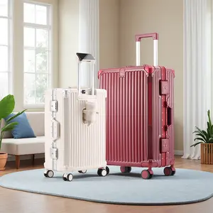 20-26in Striped Hard Shell Luggage | Impact & Scratch Resistant | Durable for Travel & Daily Use 2406