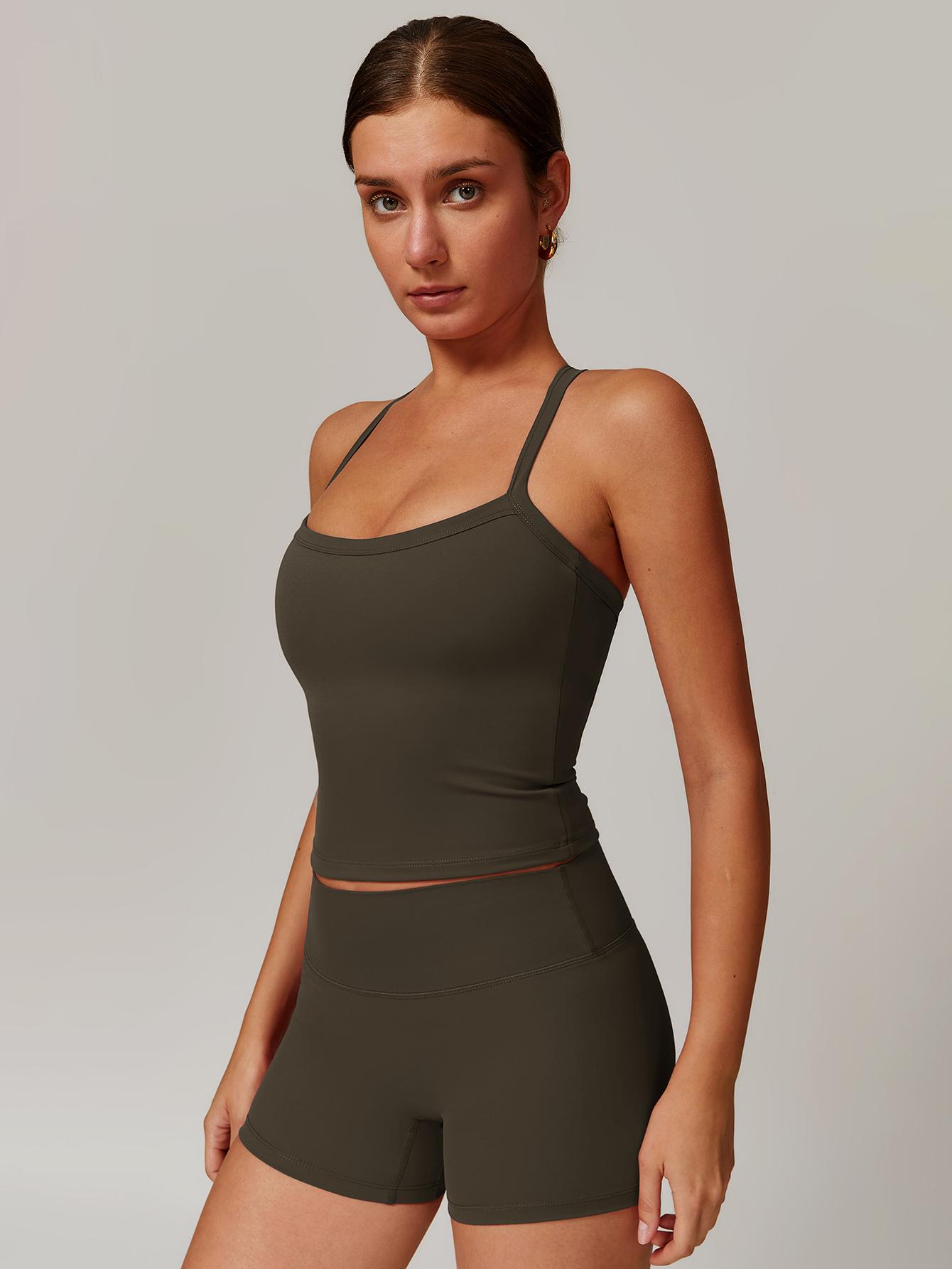 MASKERT Women's Two Piece Set Sports Tank Top & High Waist Skinny Shorts for Yoga Gym Workout SpringStatements MASKERT Women's Two Piece Set Sports Tank Top & High Waist Skinny Shorts for Yoga Gym Workout SpringStatements