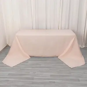Premium Polyester Rectangle Tablecloth 90"x156" Blush - Seamless 220GSM Wrinkle-Resistant & Durable Finish