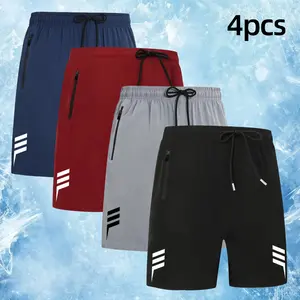 Men's Fitted Ultra-Light Solid-Color Sports Pants - Elastane, Quick-Drying, Breathable for Gym & Outing Summer Wear