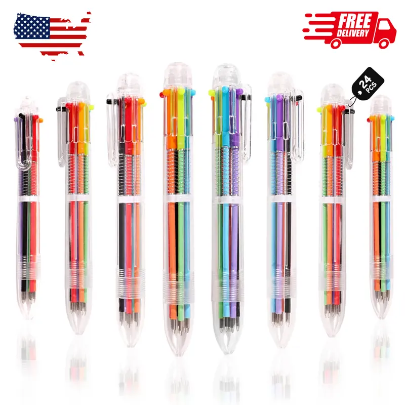 Ballpoint Pens 24 PCS 0.5mm 6-in-1