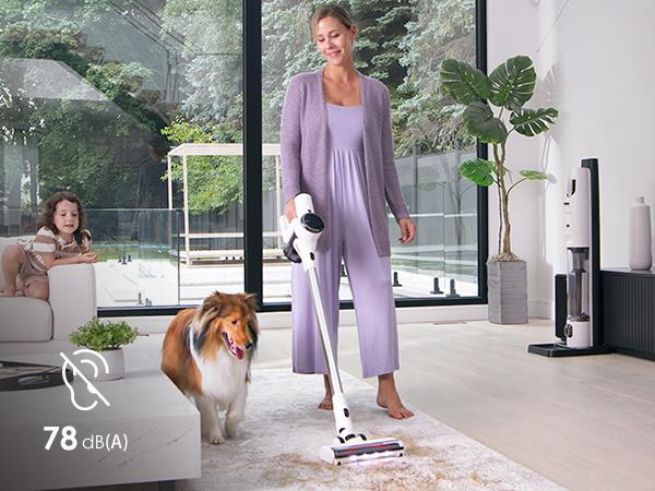 Tineco Pure ONE Station Cordless Vacuum Cleaner with 3L Auto Dust Base, Smart Stick Vacuum Cleaner Powerful Suction & Lightweight, ZeroTangle Brush for Hard Floor, Carpet & Pet Hair, White
