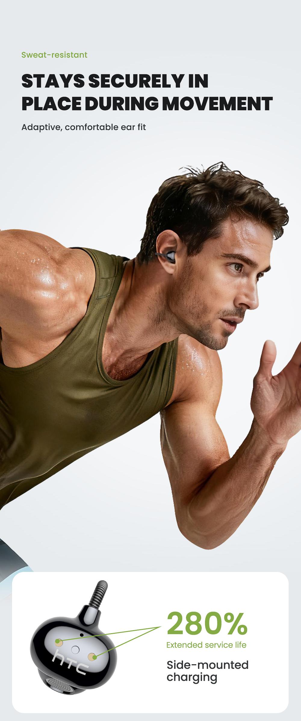 HTC NE67 AI Headset Translates 134 Languages with App Download Wireless Earphone 30-Hour Battery IPX Waterproof Hi-Fidelity Sound for Movies Music Sports Office