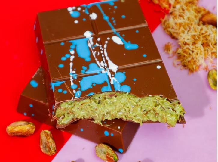 Crazy Choco Dubai Chocolate Pistachio Kunafa Bar Milk Chocolate Made in Dubai Authentic Belgian Chocolate Treat