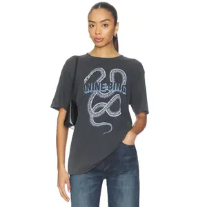 ANINE BING Lili Tee Snake in Washed Black