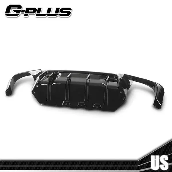 Gloss Black Rear Bumper Diffuser & Trunk Lip Rear Spoiler for 2011-16 BMW 5 Series F10 M5 M Sport - Enhances Downforce, Adds Sporty Appearance, Trunk Lip Spoiler