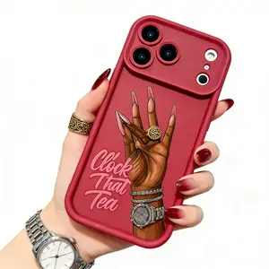 Pink Fashion Creative English Clock That Tea Phone Case for iPhone17 Pro Max 16 Pro Max 15 Pro 16E 14 13Mini 11 Sleek Shockproof Lightweight Cover with Protection Protective iphone 15 pro max case iphone 13 case drop-proof phone case Cellphone Smartphone