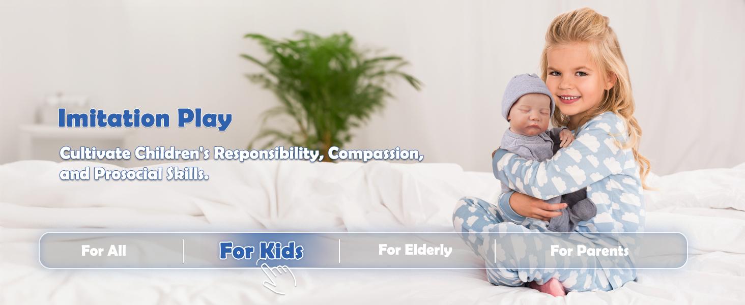 [WOOROY] Reborn Doll - Excellent Gift for Birthday Christmas Gift and New Year, 18" Full Vinyl Body Doll, Hand-painted Hair, Gift Ideas, Perfect Gift Choice for Kids Age 3+, Fake Baby Doll