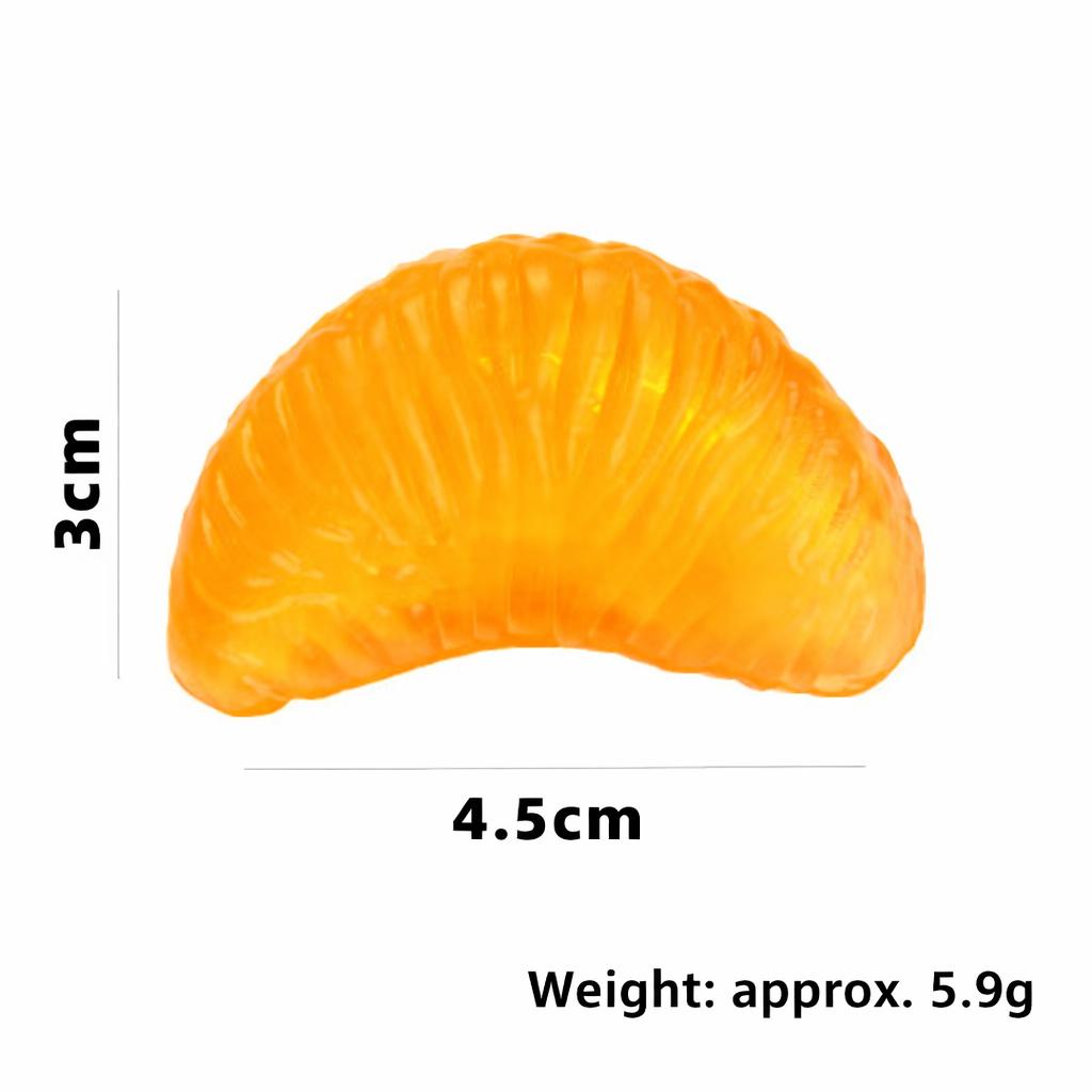 J&J 10 Pcs Realistic Orange Segment Squishy - Maltose Filled TPR Fidget Toy | Cute Fruit Stress Ball
