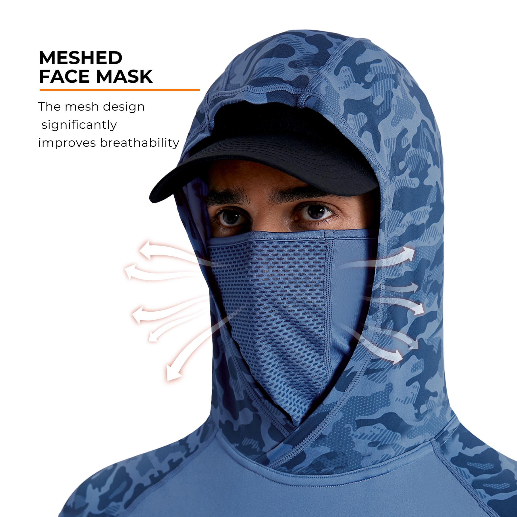 RODEEL 915 Sun Hoodie Shirts w/ Mask Neck Gaiter Men UPF 50+ UV Protection Long Sleeve Lightweight Quick Dry Moisture Wicking Breathable Cooling Activewear for Outdoor Sport Gym Fishing Hiking Roofing Landscaping Construction, Holiday Gift RODEEL 915 Sun Hoodie Shirts w/ Mask Neck Gaiter Men UPF 50+ UV Protection Long Sleeve Lightweight Quick Dry Moisture Wicking Breathable Cooling Activewear for Outdoor Sport Gym Fishing Hiking Roofing Landscaping Construction, Holiday Gift