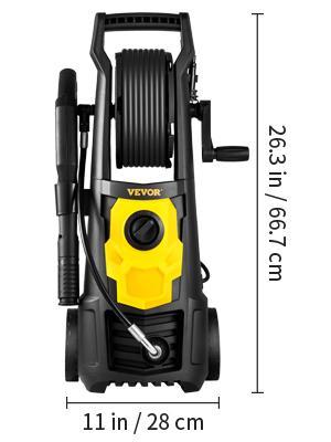 VEVOR Electric Pressure Washer, TikTokShopBlackFriday, 2000 PSI, Max 1.76 GPM Power Washer w/ 30 ft Hose & Reel, 5 Quick Connect Nozzles, Foam Cannon, Portable to Clean Patios, Cars, Fences, Driveways, ETL Listed carwashmachinegun
