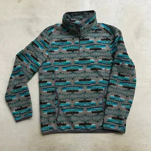 Teal Men’s Aztec Print Pull Over Quarter Zip