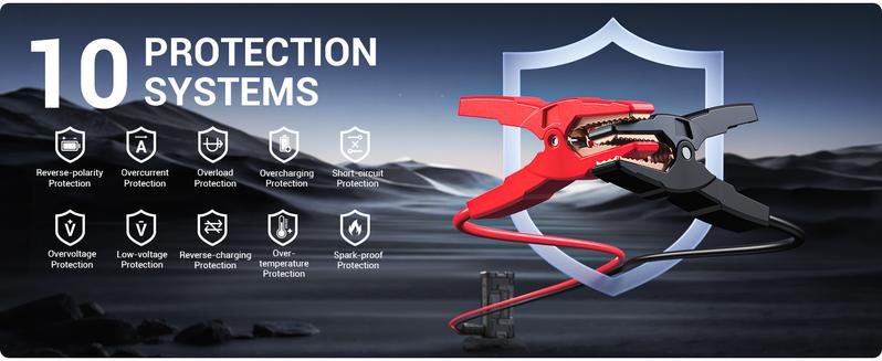 AVAPOW 6000A Car Jump Starter(For All Gas/Up to 12L Diesel),Power bank,Dual USB Quick Charge,AC/DC,12V Jump Pack with Built-in LED Bright Light