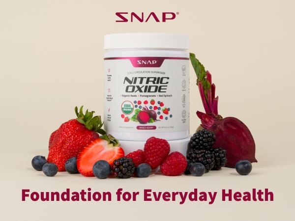 Snap Supplements - USDA Organic Beet Root Powder - 3-in-1 Nitric Oxide Supplement - Support Healthy Blood Pressure & Blood Circulation - Mixed Berry