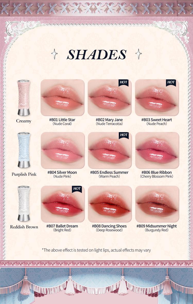 Flower Knows Swan Ballet Collection Shine Lipstick, Elegant Design with Jojoba Oil for Hydration & Moisture, Glossy Finish, Long Lasting Transfer Proof, #Summervibes