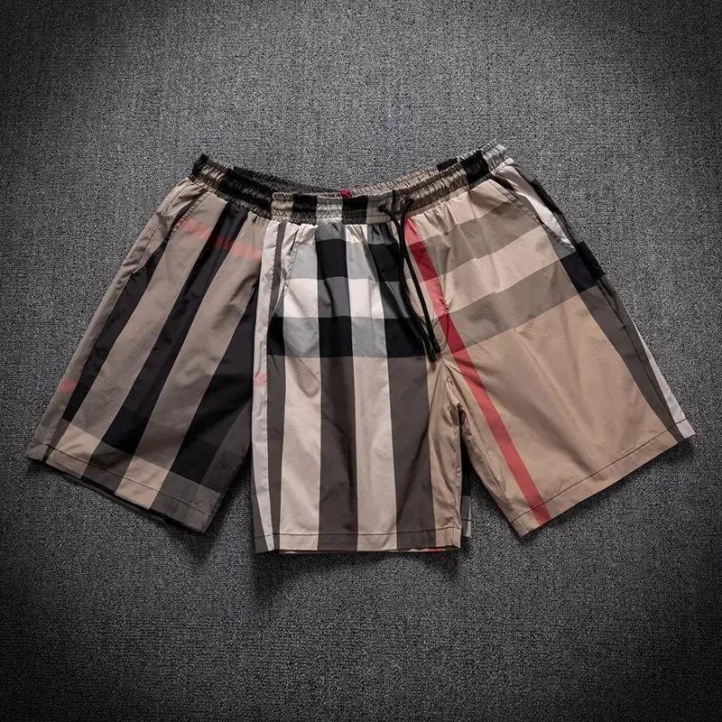 Spring Summer Men New Plaid Trends High-end Drape Loose Beach Pants Casual Comfortable Fashion Shorts Male Thin Short Pants gift Menswear Stylish Tropical Tractor Trouser Checked Lightcolour_Black
