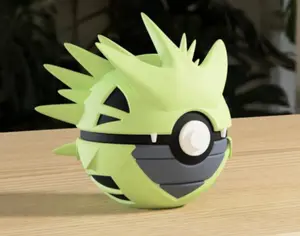 Tyranitar–Inspired 3D Printed Poké Ball – Rock/Dark-Type Display Collectible