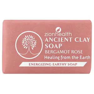 Zion Health Ancient Clay Bar Soap, Bergamot Rose, 6 oz (170 g)