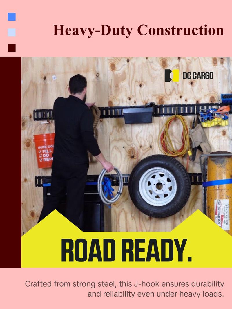 Heavy-Duty 7" Large E track J-Hook