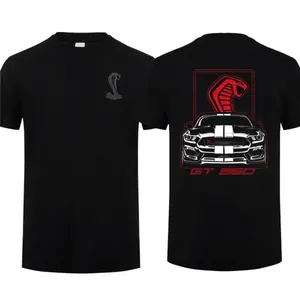 Ford Mustang Shelby GT350 2-Sided T-Shirt Muscle Car Graphic Menswear Cotton Short Sleeve Gift For Car Enthusiast