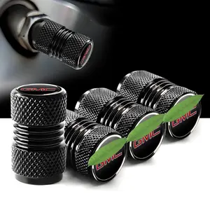 4-piece set of tire valve caps for GMC models, corrosion-resistant, universal aluminum alloy dust caps, made of metal, dustproof and waterproof, durable, suitable for cars, bicycles, and motorcycles, practical!