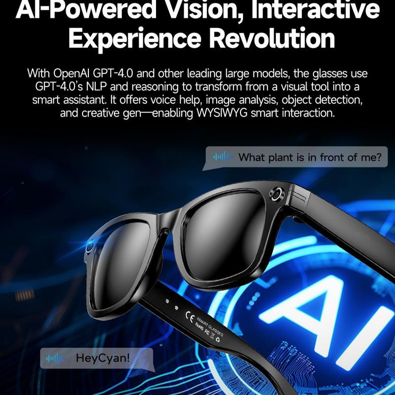 HIRO Smart AI Camera Glasses with 8MP Resolution Convenient Button Touch Adjustment for Travel Outdoor Adventures Hands-Free Photography 160+Languages Real-Time Translation Bluetooth Wireless Wearable Video Recording gift Multifunctional Audio Sunglasse HIRO Smart AI Camera Glasses with 8MP Resolution Convenient Button Touch Adjustment for Travel Outdoor Adventures Hands-Free Photography 160+Languages Real-Time Translation Bluetooth Wireless Wearable Video Recording gift Multifunctional Audio Sunglasse