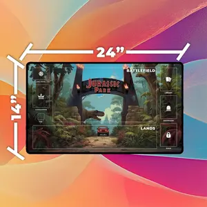 Jurassic Park Playmat | Magic the Gathering Playmat with Zones Option – FASTSHIPPING