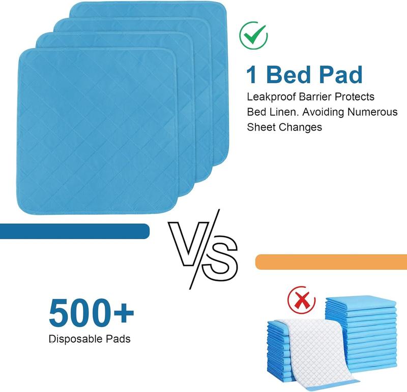 Waterproof Bed Pads Washable Reusable - 4-Layer Incontinence Underpads Pee Pad Chuck Chair Pads Mattress Pad Protector with Non-Slip Back for Elderly Womens Kids Toddlers Pets #TiktokshopStockUp