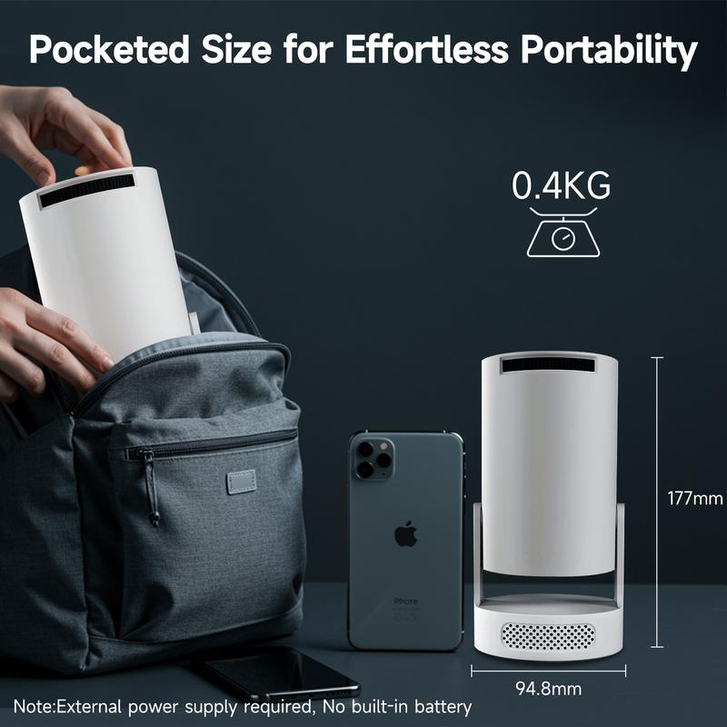 HY300Pro+ Projector 290ANSI BT5.4 WIFI6 8K/4K/1080P Decode Native 1280*720P 0.8:1 Throw Ratio Android 14 Built-in Speaker & Appstore Allwinner H726 Home Cinema Mini Smart Portable Upgraded HY300Pro