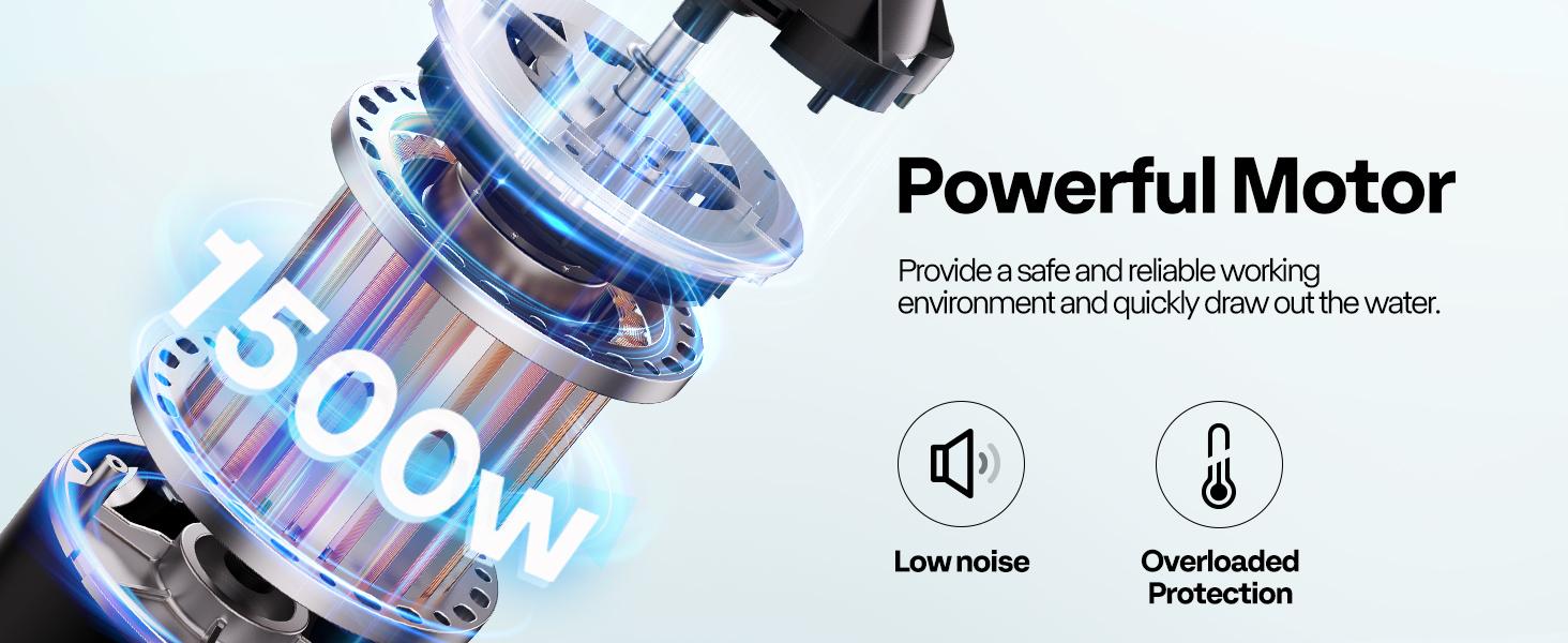 VIVOHOME 2.0HP 6500 GPH 115V Pool Pump, Self-Priming Energy Saving, 1.25" & 1.5" & 2" Inlet w/Strainer Basket for In/Above Ground Pools