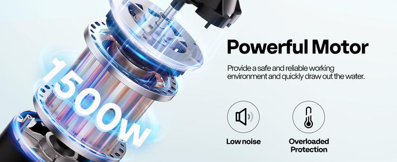 VIVOHOME 2.0HP 6500 GPH 115V Pool Pump, Self-Priming Energy Saving, 1.25" & 1.5" & 2" Inlet w/Strainer Basket for In/Above Ground Pools