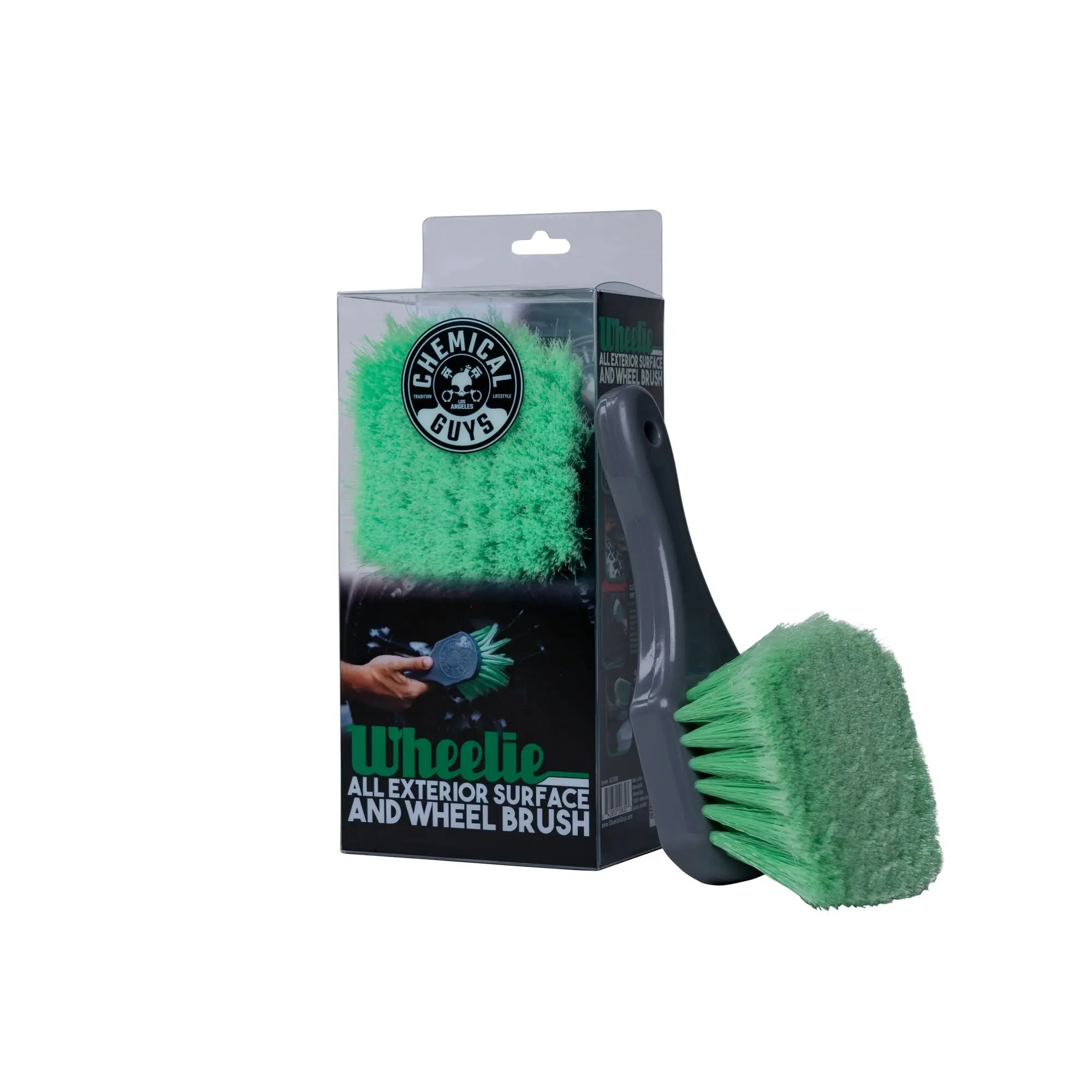 CHEMICAL GUYS Wheelie All Exterior Surface And Wheel Brush - wheel cleaning brush, floor mat cleaning brush, professional car washing tool, Car Detailing Tools, Detailing Products