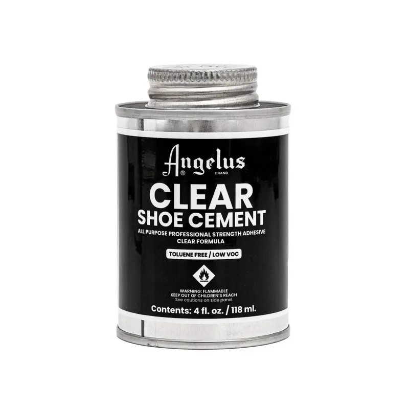 Angelus 4 fl. oz. Shoe Cement - Professional-Strength Quick-Drying Contact Adhesive with Brush, Waterproof, No Noticeable Stains High Bond Long Lasting Repair Glue for Leather, Vinyl, Fabric