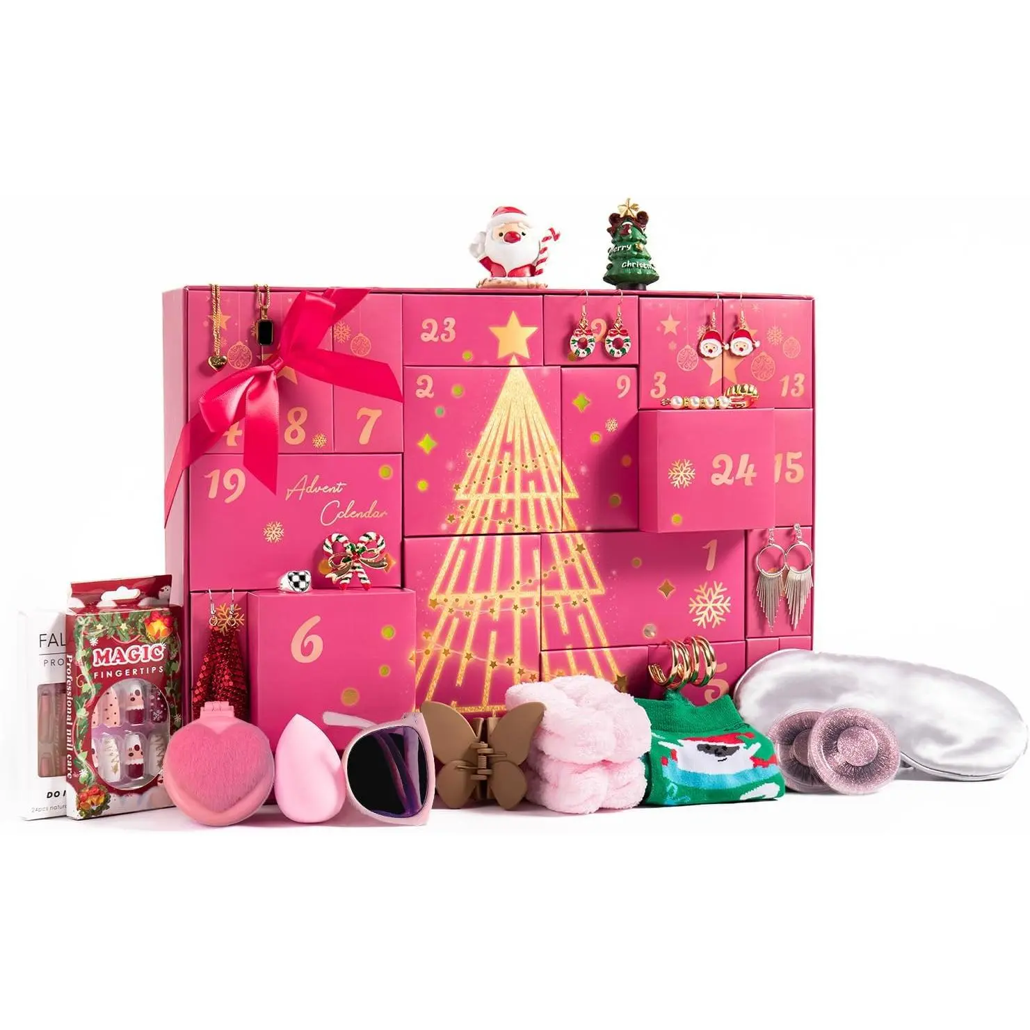 2025 Advent Calendar for Women, 24 Individually Boxed Beauty, Fashion & Jewelry Christmas Countdown Set with Gift Box Design & Themed Packaging, Themed Gift Box Party Favors Assortment Stocking Stuffers