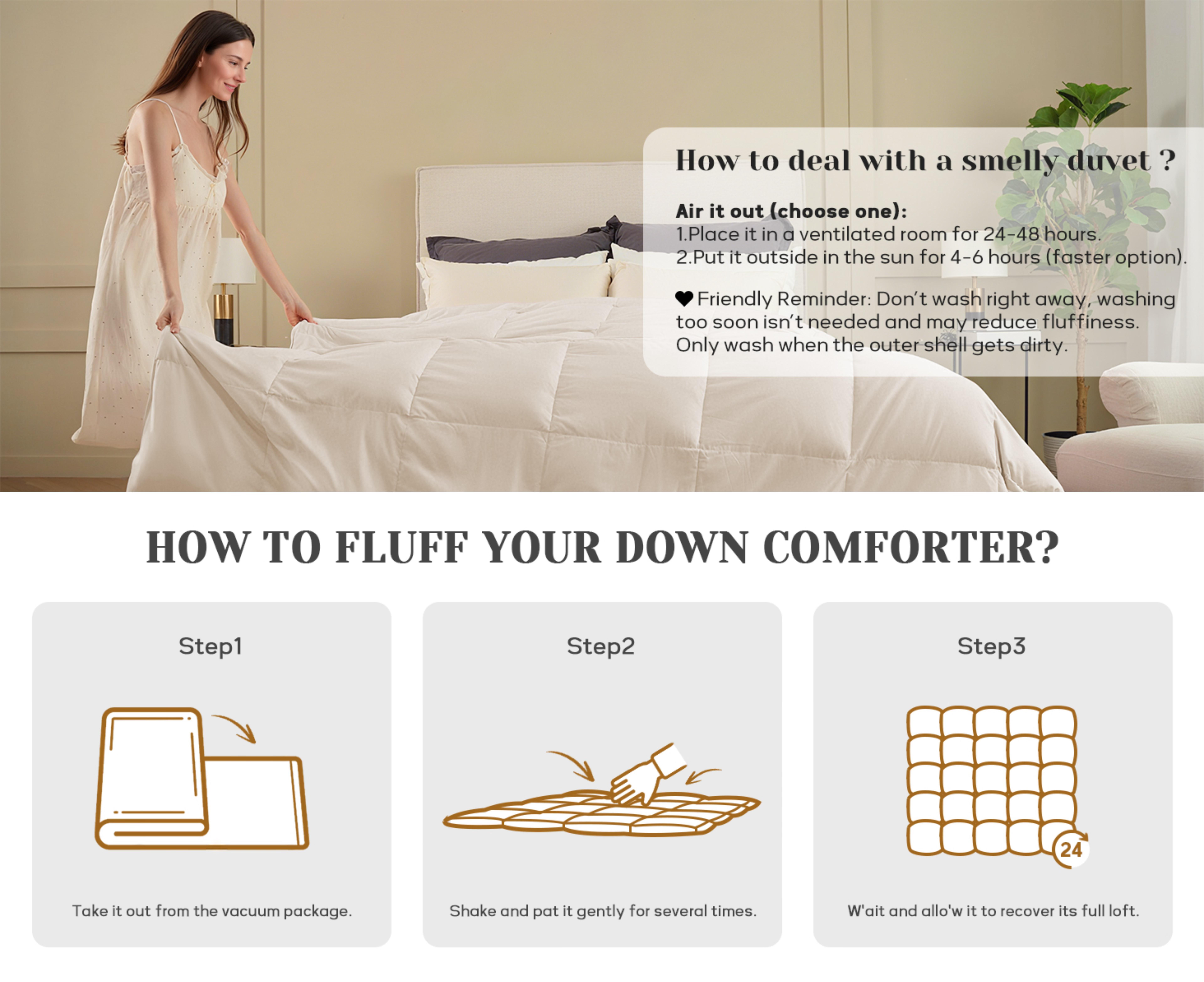 PEACE NEST Goose Down Comforter Duvet Insert All Season Twin Full Queen King Cal King Medium Warmth Comforter Hotel quality Bedding Sleeping Super Fluffy Soft Machine Washable Duvet for Winter TikTok Shop Black Friday