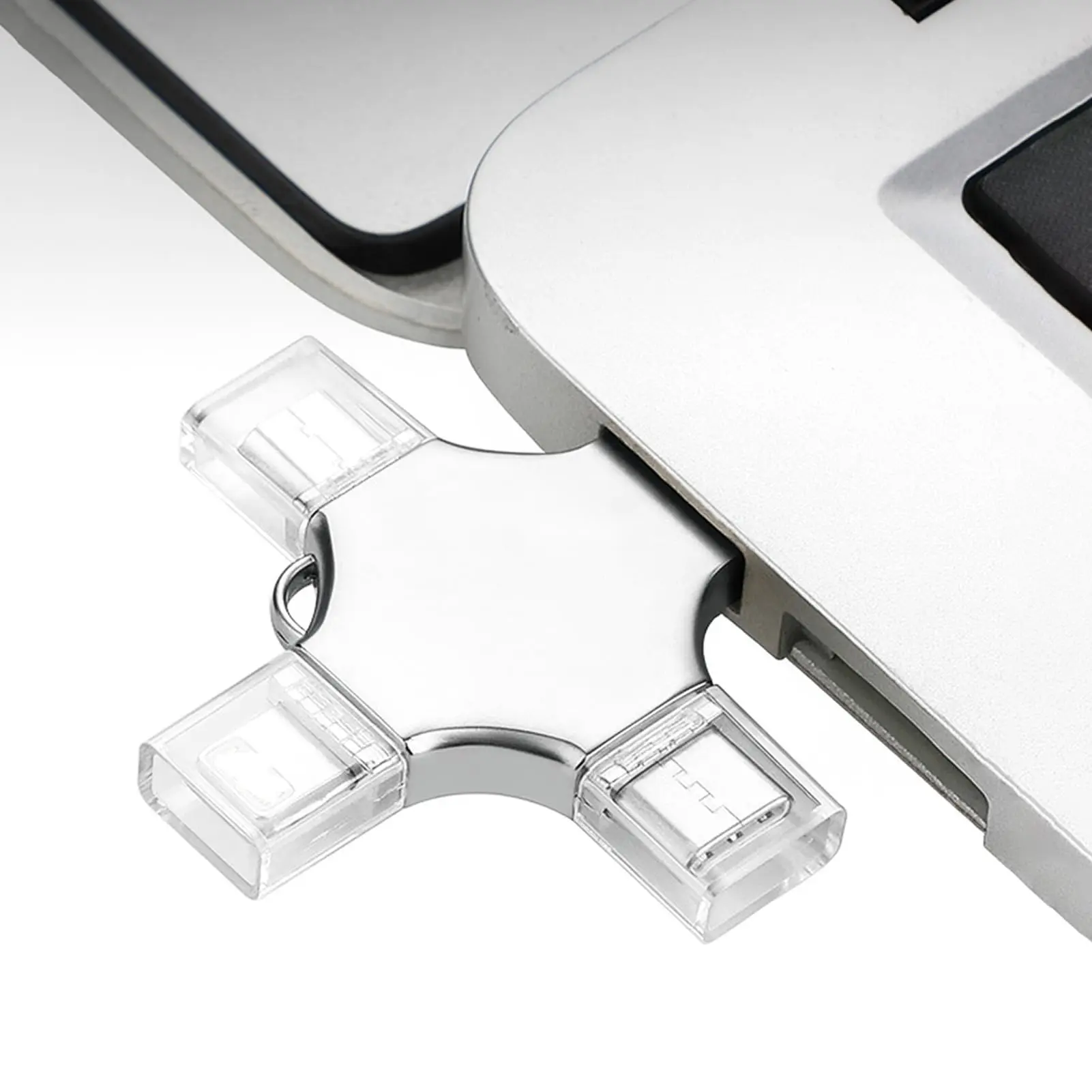 Metal OTG USB Flash Drive, High Speed Multi Port Memory Stick, Portable External Storage Device for Phone Photo Video Backup & File Transfer