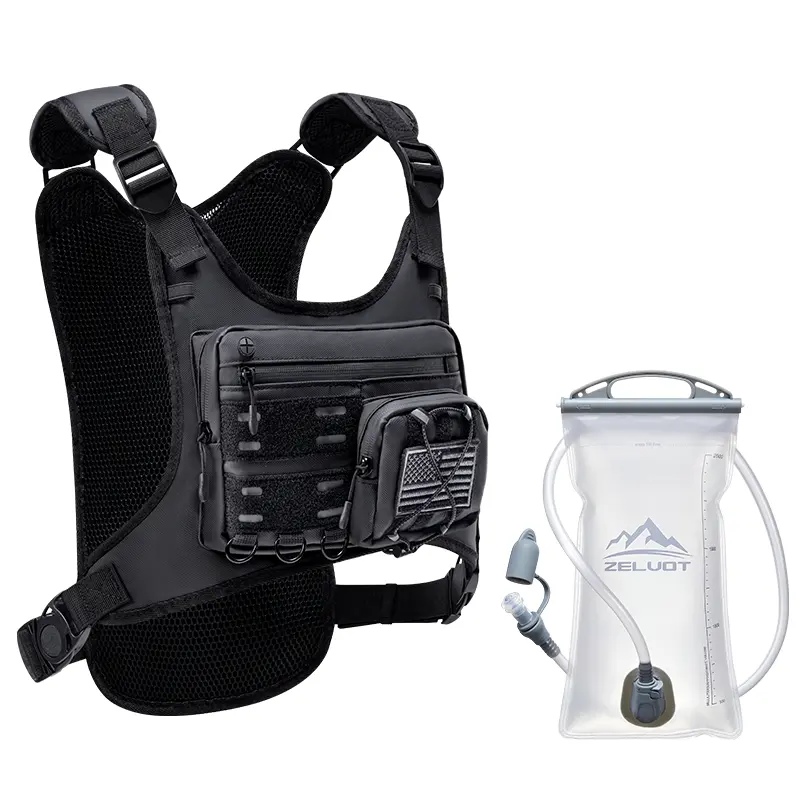 Zelvot Running Vest Chest Pack, Hydration Backpack for Runners, Hiking Backpack for Women Men, Water Backpack for Running with Adjustable Straps
