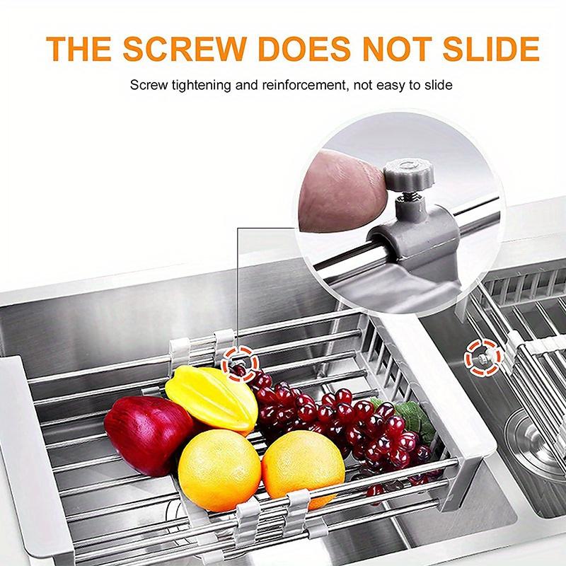 Drain Rack, Telescopic Draning Basket, Kitchen Basket, Home Dish Rack, Retractable Sink Shelf, Suitable For Rectangular Sink
