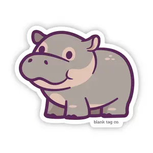 Blank Tag Co.® Hippo Waterproof Sticker
