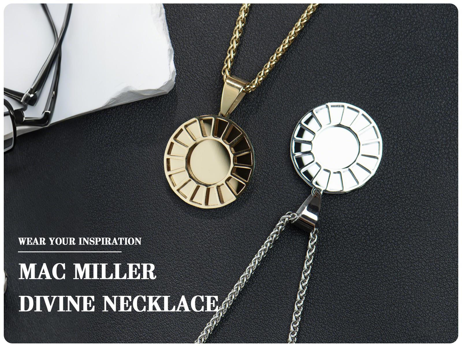 Holylegend Mac Miller Divine Feminine Necklace, Mirror Pendant Jewelry in Gold & Silver, Inspired Gift for Music & Fashion Lovers Cross Chain Design