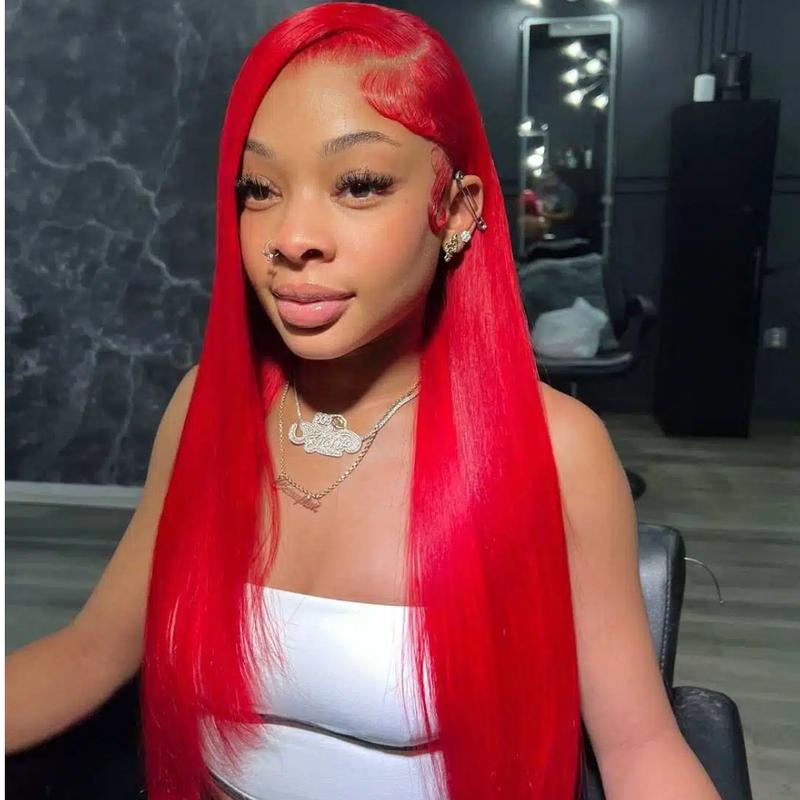 Burgundy 99J Lace Front Wig Straight 13x6 HD Lace Frontal Wig Human Hair For Women Pre Plucked Colored Lace Wig 180% Density