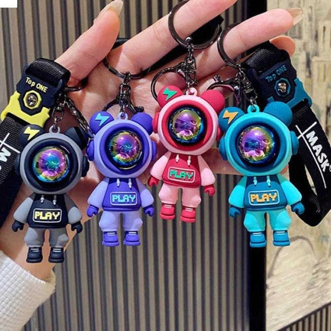 Astronaut Design Keychain for Handbags Purses Totes Backpacks Adorable & Functional Accessory, Cute Keychain for Car Keys for Men & Women, Universal Car Interior Decoration Accessories, Keychain Parking Key