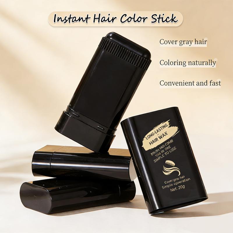 2 in 1 Instant Hair Color Stick, Waterproof and Sweat Proof Hair Dye Stick, Portable 3 Color Touch-Up Hair Sticks With Comb for Women Men