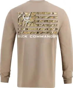Legendary Whitetails Men's Buck Commander Camo Filled Flag Long Sleeve Shirt