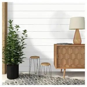 Threshold Textured Shiplap 198"x20.5" Peel and Stick Wallpaper Rustic, White